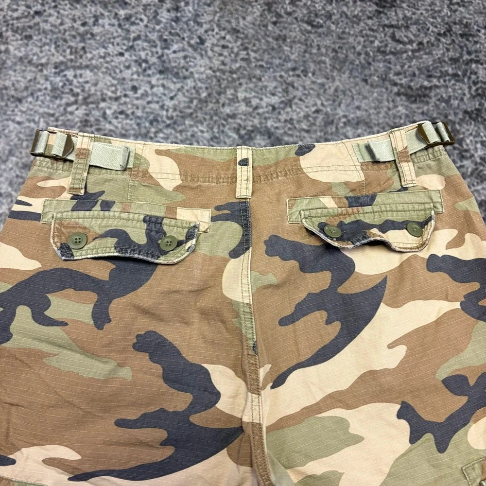 Vintage Y2K Gap Camo Cargo Shorts Mens 34 Green Brown Baggy Skater Grunge